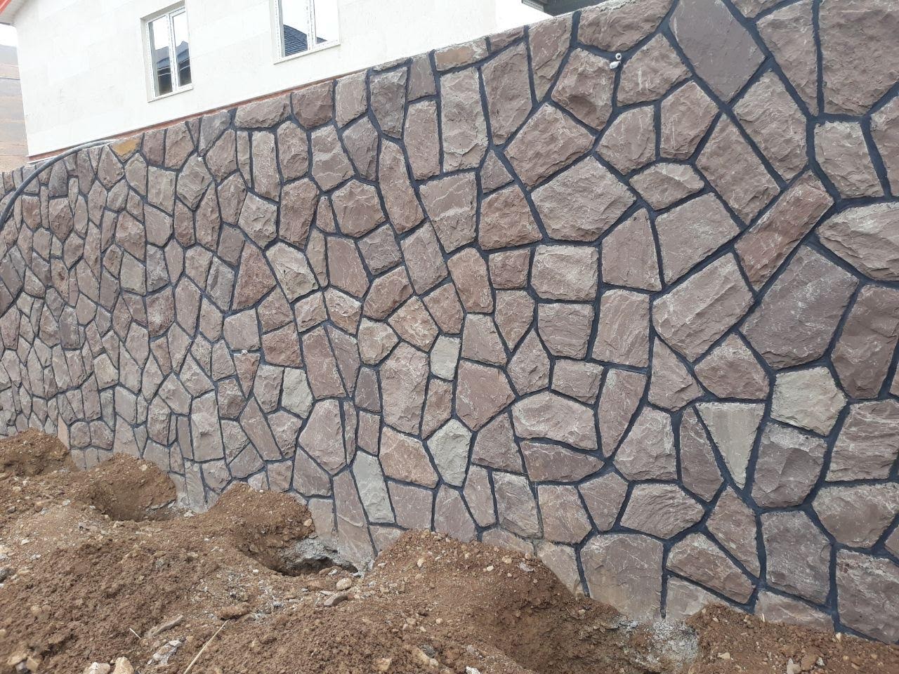 نمونه اجرای سنگ مالون دماوند برای ساخت دیوار 