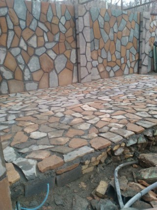 سنگ کاری سنگ مالون - کف،دیوار آبنما 